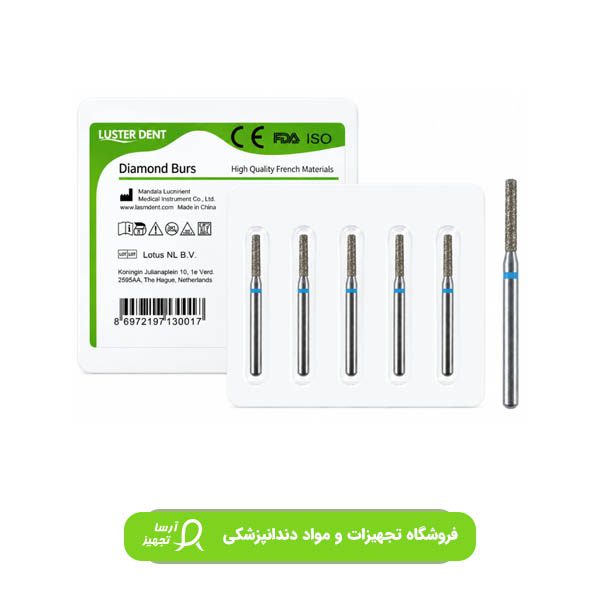 long-flat-end-cylinder-burs-lusterdent فرز الماسی توربین - (استوانهای ته صاف بلند-837L) لاستردنت Lusterdent - تصویر 1